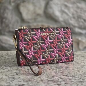 Michael Kors Jet Set Logo Double Zip Wristlet